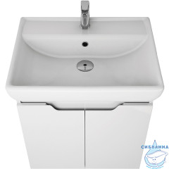 Тумба Dreja Q(D) 55 белый глянец с раковиной Dreja Q 60
