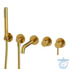 Встраиваемый смеситель для ванны Whitecross Y YSET1240GLB (2 режима) (брашированное золото)