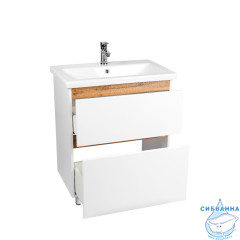 Тумба Viant Мальта 80Н с раковиной Como 80 белый/дуб вотан