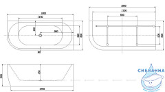 Акриловая ванна Aquanet Family Elegant R 180x80 (белый глянцевый)
