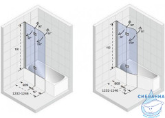 Шторка для ванны Riho Novik 124x150 профиль хром, стекло прозрачное GZT9200124
