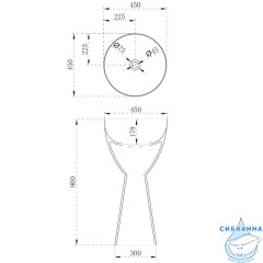 Раковина напольная 45 см ABBER Stein AS2507