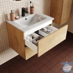 Тумба с умывальником, подвесная, 60 см, дуб светлый, Bild, IDDIS, BIL60V0i95K подходит умыв. 0136000i28