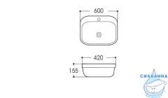 Раковина на столешницу 60 см Aquatek Амадео AQ6042-00