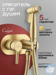 Смеситель с гигиеническим душем Calypso CS5220-3 (золото матовое)