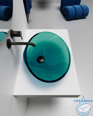 Раковина на столешницу 54 см ABBER Kristall AT2812Aquamarin