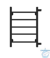 Полотенцесушитель водяной Санприз Аврора П5 60х40 (боковое подключение 50 см) (черный матовый)