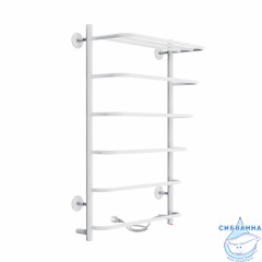Полотенцесушитель электрический Indigo Hit с полкой П5 50х80 белый матовый (с возможностью скрытого подключения, подключение R/L)