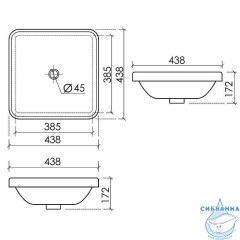  Раковина на столешницу 44 см Ceramicanova Element CN6077