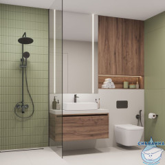 Встраиваемый смеситель с гигиеническим душем, графит, Rora, Milardo, RORGMR0M08