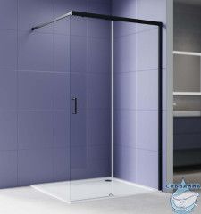 Walk in  Aquatek 120х200 AQ.WISL.120.1BL профиль черный , стекло прозрачное 