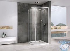 Душевое ограждение ABBER Schwarzer Diamant AG01100 100x100 профиль хром, стекло прозрачное (без поддона)