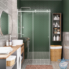 Душевое ограждение Wasserkraft Vils 56R16 110x100 профиль хром, стекло прозрачный (без поддона)