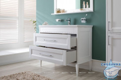 Тумба Aquanet Бостон М 80 с раковиной Бостон 80 белый матовый