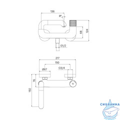 Смеситель для ванны IddisTwist TWIBLBTi02WA (черный матовый)