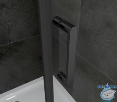 Душевое ограждение ABBER Sonnenstrand 90x100 профиль черный, стекло прозрачное AG04090B-S100B (без поддона)