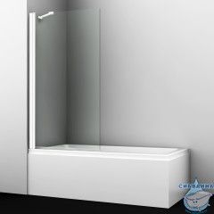 Шторка для ванны Wasserkraft Berkel 48P01-80WHITE Fixed 80x140 профиль белый, стекло прозрачное