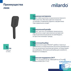 Лейка для душа Milardo Ideal Spa 3 режима ILS3FBSM18