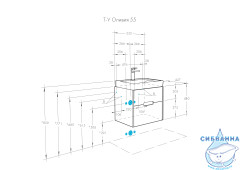 Тумба Акватон Оливия 55 с раковиной Адриана 55 серый/дуб ойстер