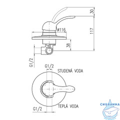 Встраиваемый смеситель для душа Ravslezak Лабе L083LZ