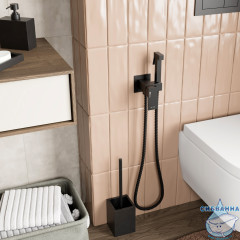 Встраиваемый смеситель с гигиеническим душем Wasserkraft A71638 (черный матовый)