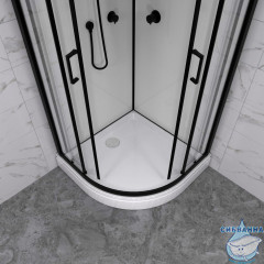 Душевая кабина Тритон Прайм 90x90 профиль черный, стекло прозрачное Щ0000071582