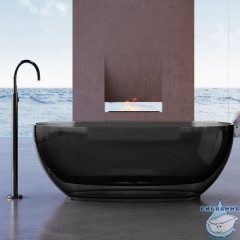 Ванна из полиэфирной смолы ABBER Kristall 170х75 AT9703Onyx черная