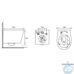 Унитаз ABBER Bequem AC1127 подвесной белый, безободковый, смыв торнадо и струйный смыв