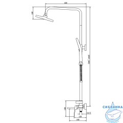 Душевая система Azario Conda 250 1 режим AZ-K2411GR (графит)