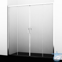 Дверь в нишу Wasserkraft Lippe 150 см профиль хром, стекло прозрачное 45S08