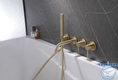 Смеситель для ванны встраиваемый ABBER Wasser Kreis AF8130G (золото матовое)