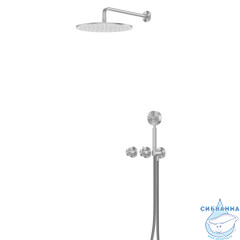 Душевая система ABBER Wasser Kreis 316 AF8151BST скрытого монтажа без излива, термостат, брашированная сталь