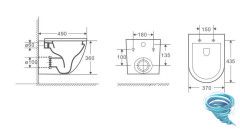 Унитаз подвесной безободковый Grossman GR-001SQ с сиденьем Soft Close (микролифт)