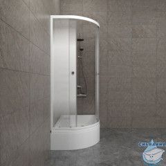 Душевое ограждение Тритон Коралл В R 120x80 профиль белый, стекло лайт Щ0000068952 (с поддоном)