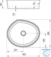 Раковина на столешницу 47 см Ravak Moon 3 XJN01300004