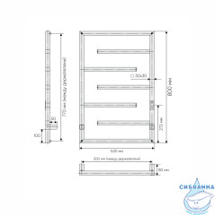 Полотенцесушитель электрический Indigo Delos П7 (с таймером) 50х80 хром (с возможностью скрытого подключения, подключение R/L)