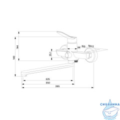 Смеситель для ванны с длинным изливом, глянцевый хром, Enjoy, Milardo, ENJSB00M10
