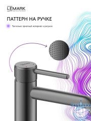 Смеситель для раковины Lemark Белуга LMF-8015B-GM (графит)