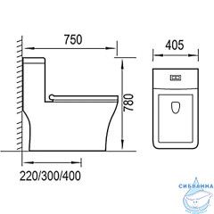 Унитаз напольный безободковый Azario Stoun с бачком и сиденьем Soft Close (микролифт) AZ-1109