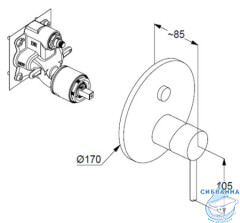 Встраиваемый смеситель для ванны Kludi Bozz 386595376 (белый матовый)