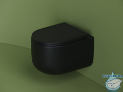 Унитаз подвесной безободковый Ceramicanova Ulma Rimless CN4006MB с сиденьем быстросъемным Soft Close (микролифт)