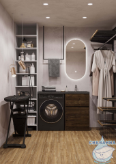 Тумба Акватон Лондри 60 дуб кантри с раковиной Лондри 120 R 1A72243KLH21R