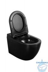 Унитаз подвесной Abber Bequem AC1108PMBс сиденьем Soft Close (микролифт) (черный матовый)