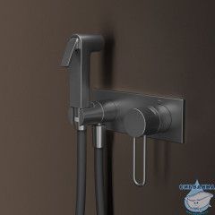 Встраиваемый смеситель с гигиеническим душем Iddis Duna DUNGMV0i08 (графит)