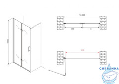 Дверь в нишу ABBER Zart AG08080P 80x195 профиль хром, стекло прозрачное