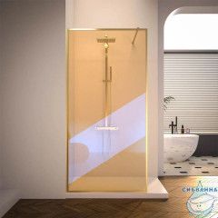 Walk-in Veconi Корато 110 профиль брашированное золото, стекло хамелеон KR81GС-110-09-C8
