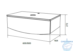 Тумба под раковину 1MARKA Nega 60П белый глянец 
