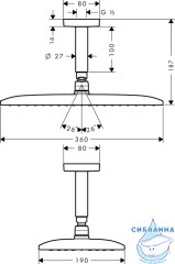Верхний душ Hansgrohe Raindance E 27381000