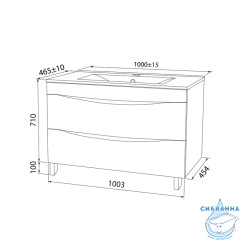 Тумба напольная с умывальником Iddis Cloud 100 см белый глянец CLO10WFi95
