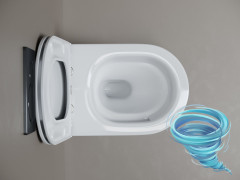 Унитаз подвесной безободковый Ceramicanova Whirl CN11007T с сиденьем быстросъемным Soft Close (микролифт)